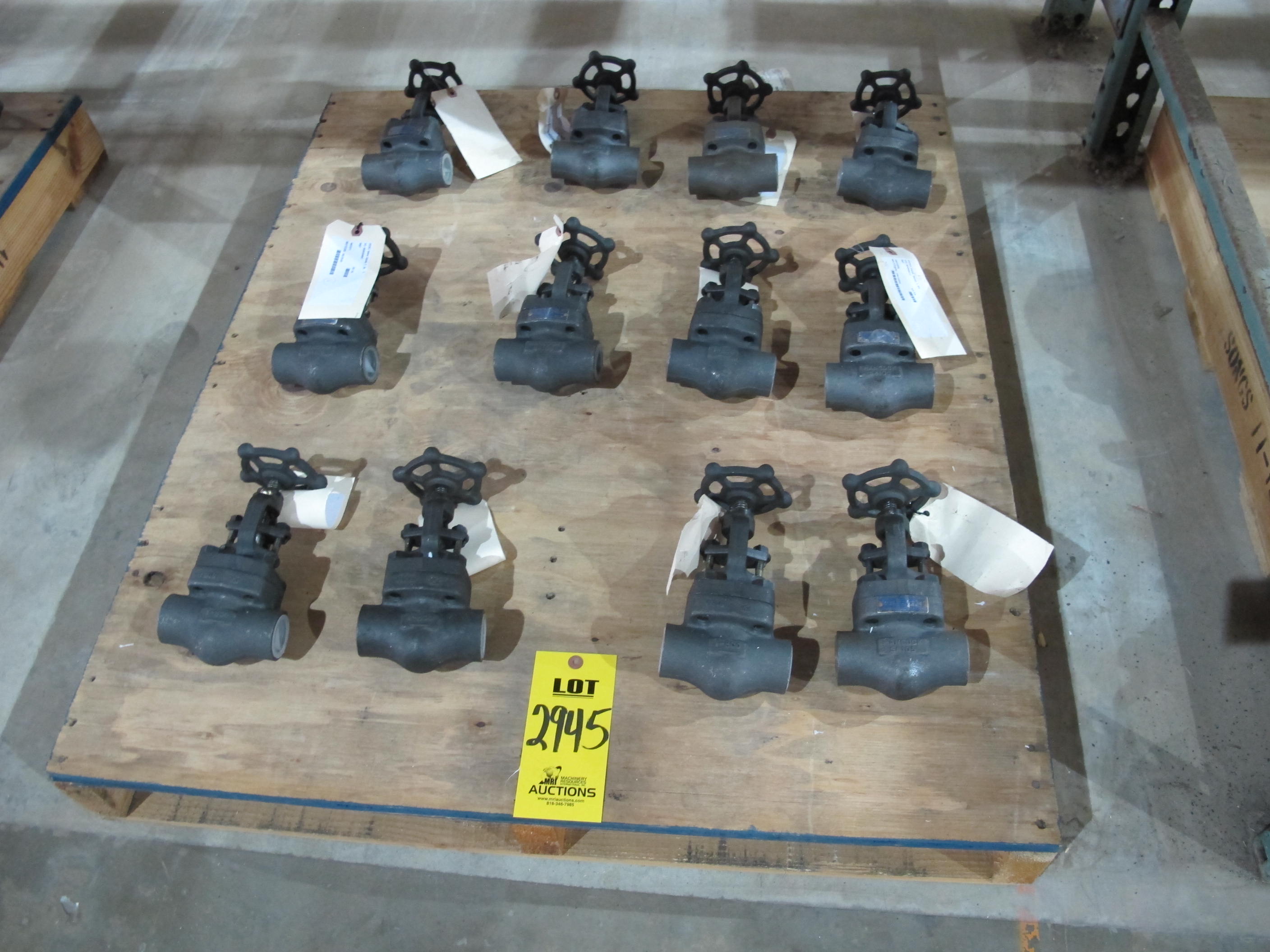 LOT PALLET W/ (12) ASSORTED VALVES (W-51) LOADING & HANDLING FEE $15-